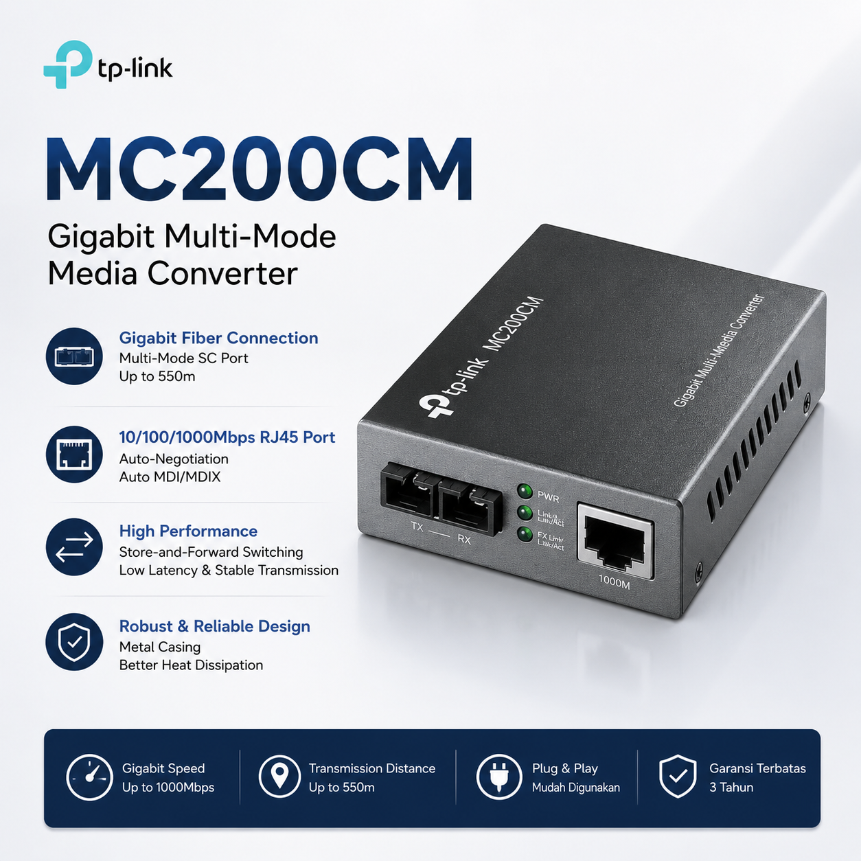 TP-LINK MC200CM Gigabit Ethernet Media Converter