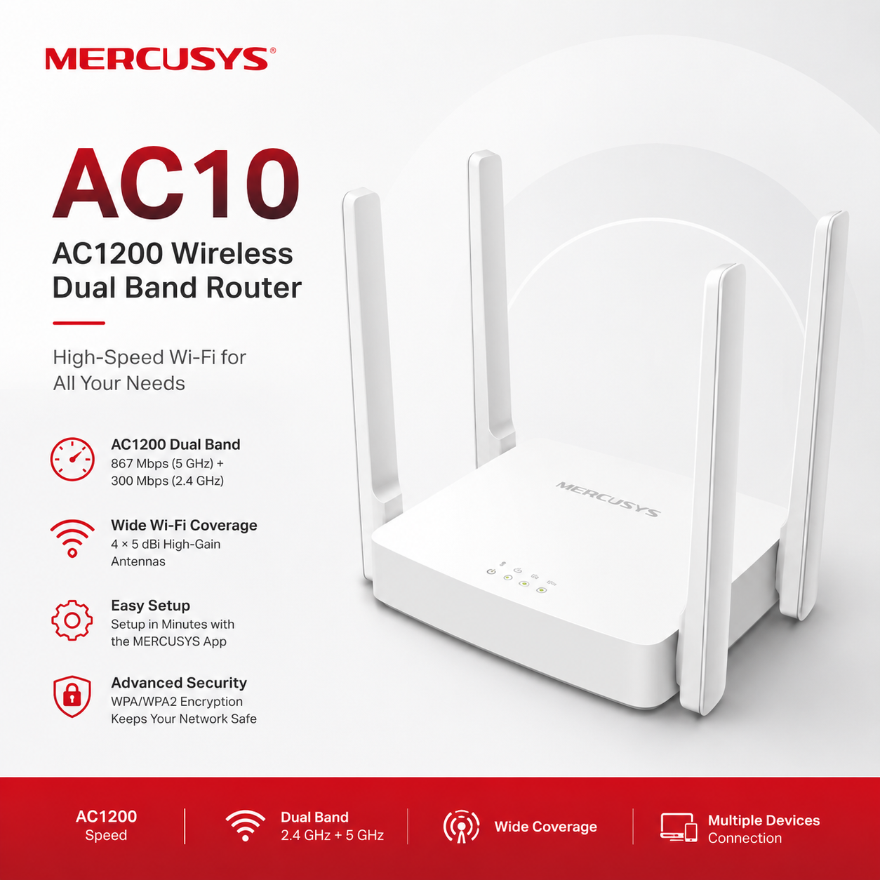 Mercusys AC10 AC1200 Wireless Dual Band Router