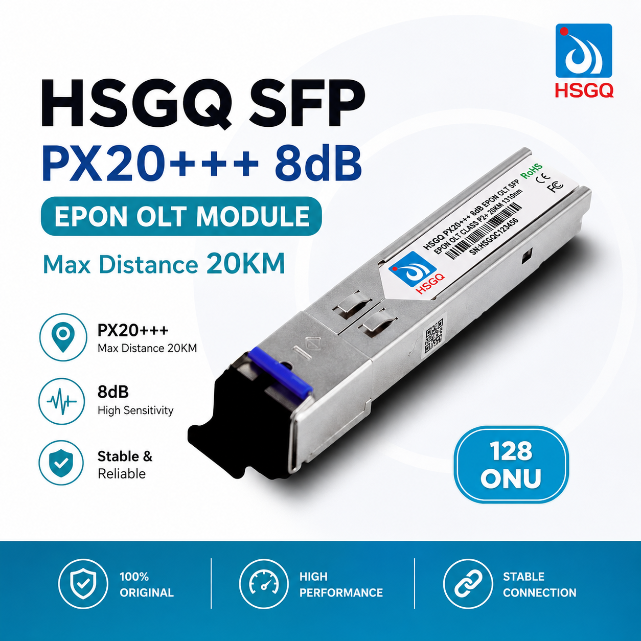 HSGQ PX20+++ 8dB Epon SFP Module OLT FO