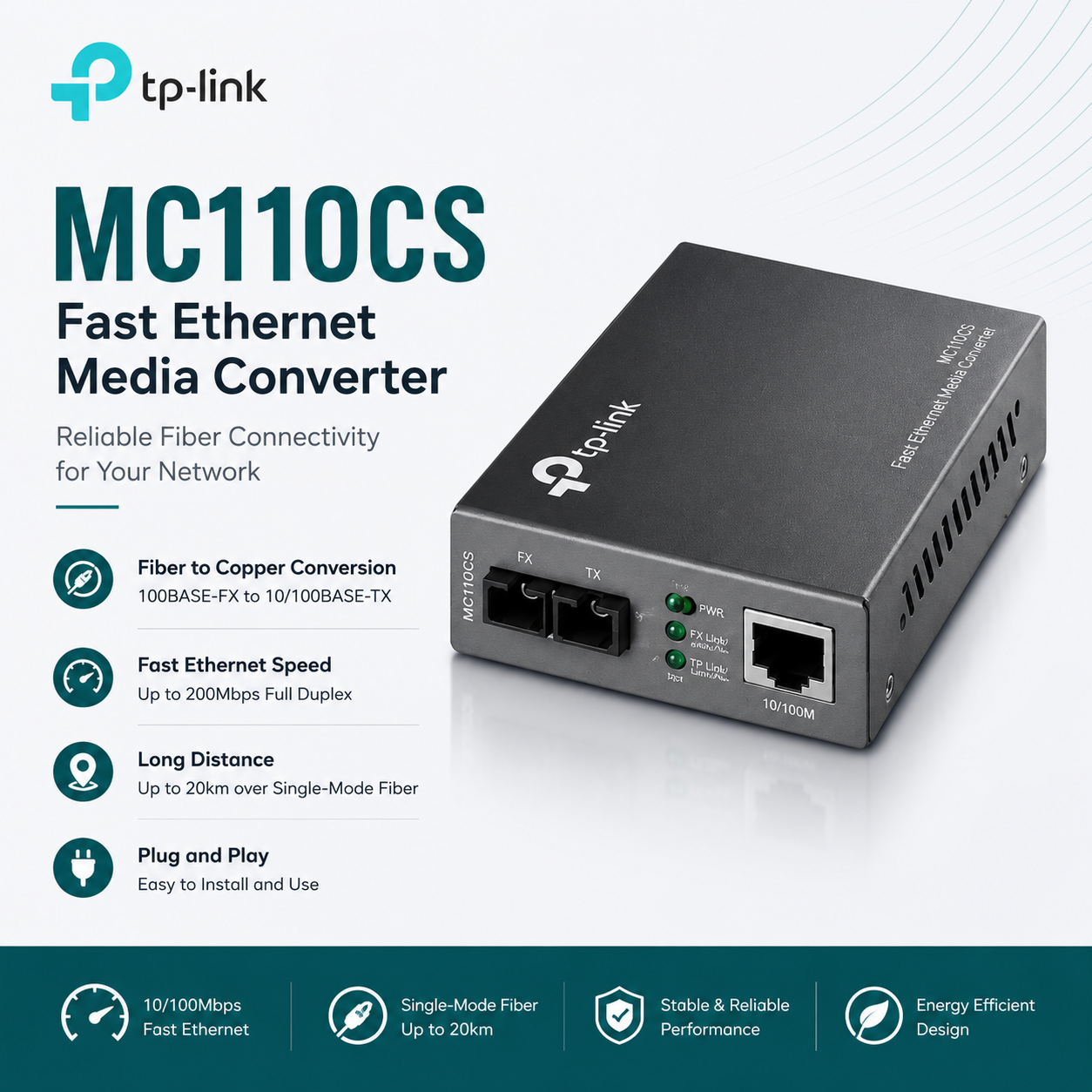 TP-LINK MC110CS: Fast Ethernet Media Converter